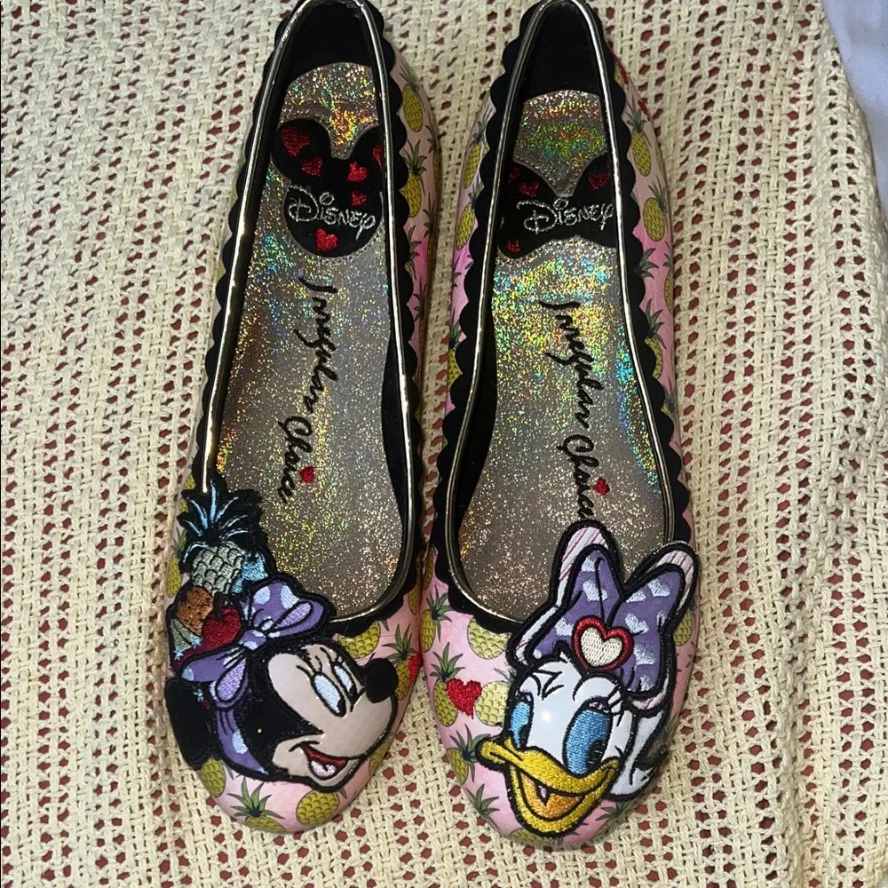 Disney Women's Minnie and Daisy Flats - Pink and Black - Picture 1 of 6